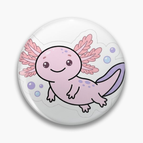 Item preview, Smiling Axolotl Pink Gills Aquatic Cute Pet Sticker designed and sold by NeonNerd Studio.