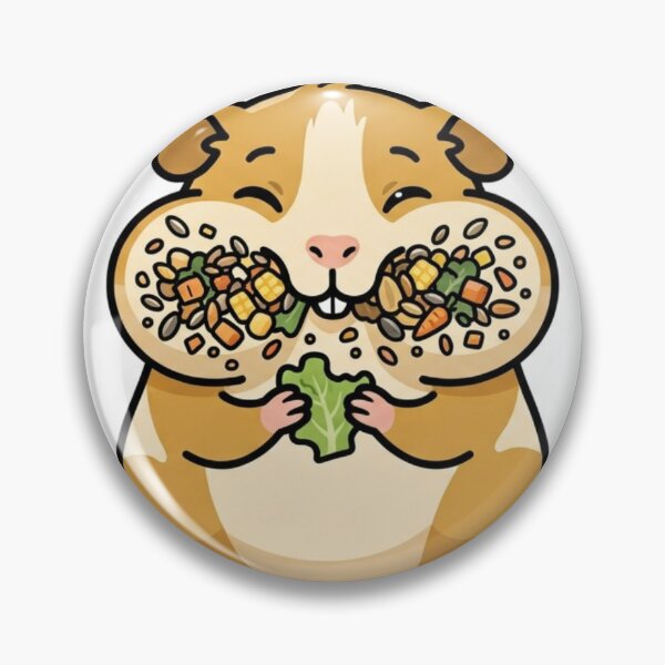 Item preview, Guinea Pig Stuffed Cheeks Food Happy Chonky Pet Sticker designed and sold by NeonNerd Studio.