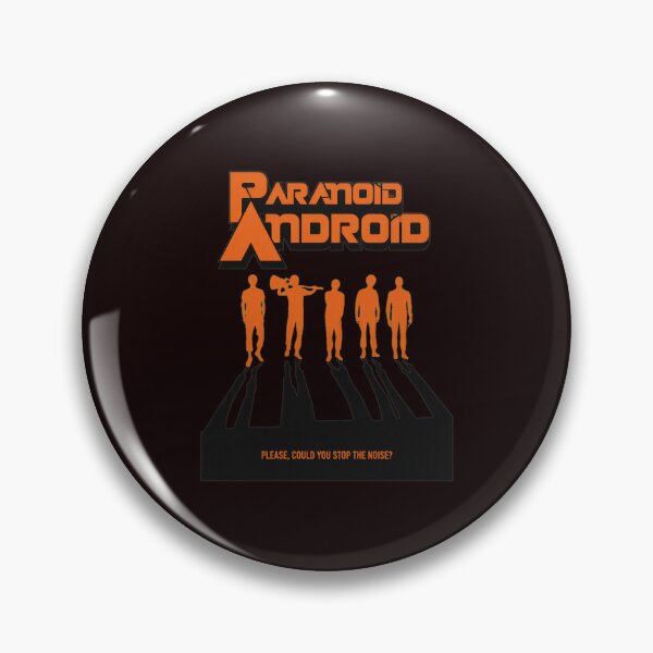 Item preview, Paranoid Android Retro Silhouette Figures Quote Art designed and sold by ShophiaCrafts.