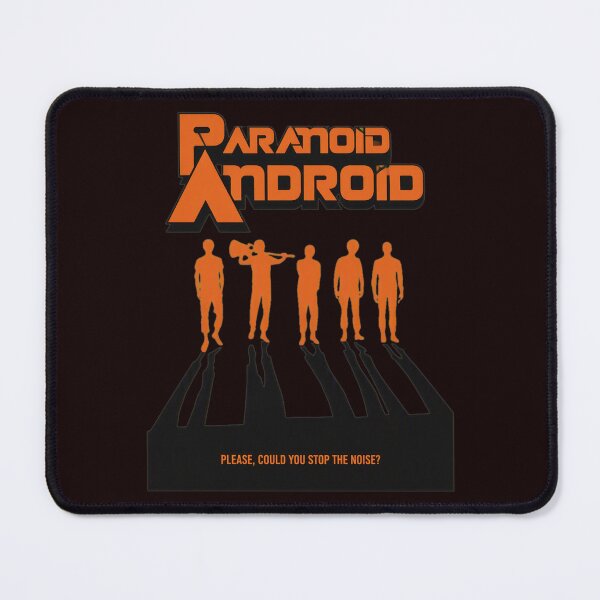 Item preview, Paranoid Android Retro Silhouette Figures Quote Art designed and sold by ShophiaCrafts.