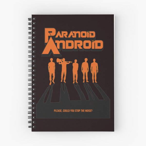 Item preview, Paranoid Android Retro Silhouette Figures Quote Art designed and sold by ShophiaCrafts.