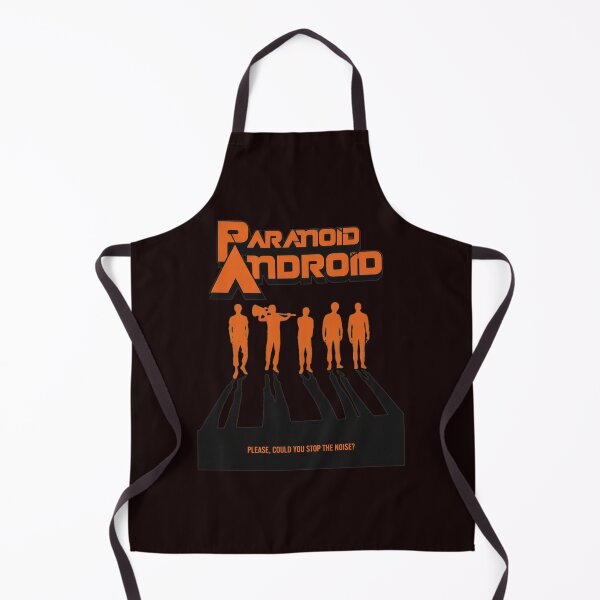 Item preview, Paranoid Android Retro Silhouette Figures Quote Art designed and sold by ShophiaCrafts.