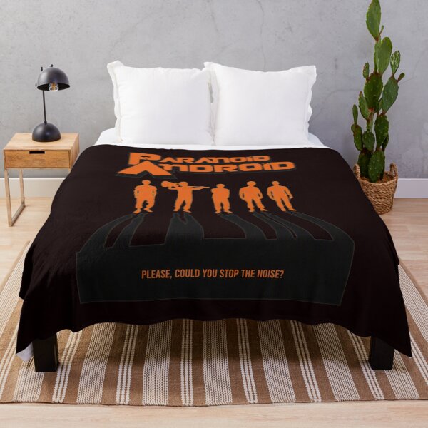 Item preview, Paranoid Android Retro Silhouette Figures Quote Art designed and sold by ShophiaCrafts.