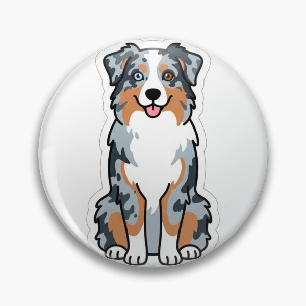 Item preview, Australian Shepherd Merle Coat Alert Smart Dog Sticker designed and sold by NeonNerd Studio.