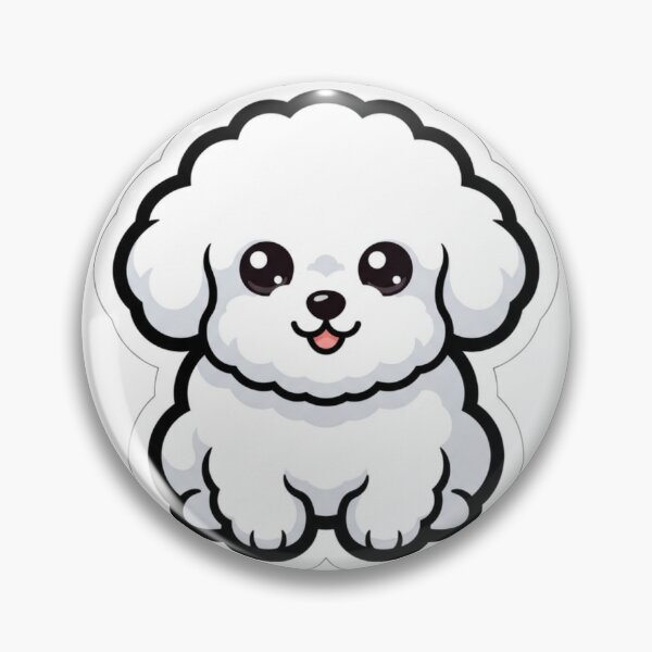Item preview, Fluffy Bichon Frise Cloud Puff Tiny White Dog Sticker designed and sold by NeonNerd Studio.