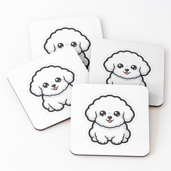 Item preview, Fluffy Bichon Frise Cloud Puff Tiny White Dog Sticker designed and sold by NeonNerd Studio.