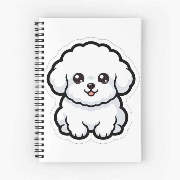 Item preview, Fluffy Bichon Frise Cloud Puff Tiny White Dog Sticker designed and sold by NeonNerd Studio.