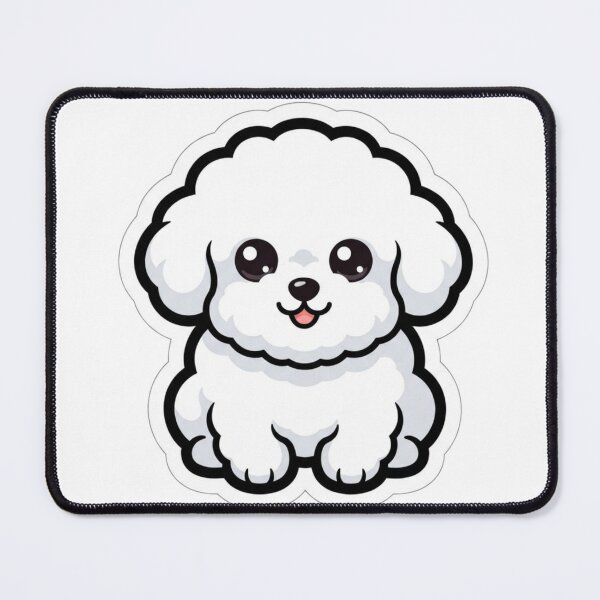 Item preview, Fluffy Bichon Frise Cloud Puff Tiny White Dog Sticker designed and sold by NeonNerd Studio.