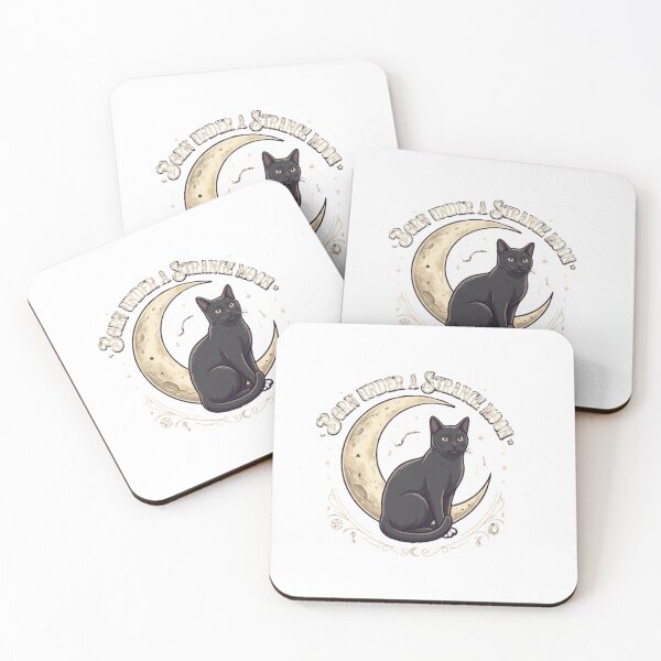 Item preview, Born Under A Strange Moon – Gothic Cat designed and sold by CrazyWizardCat.