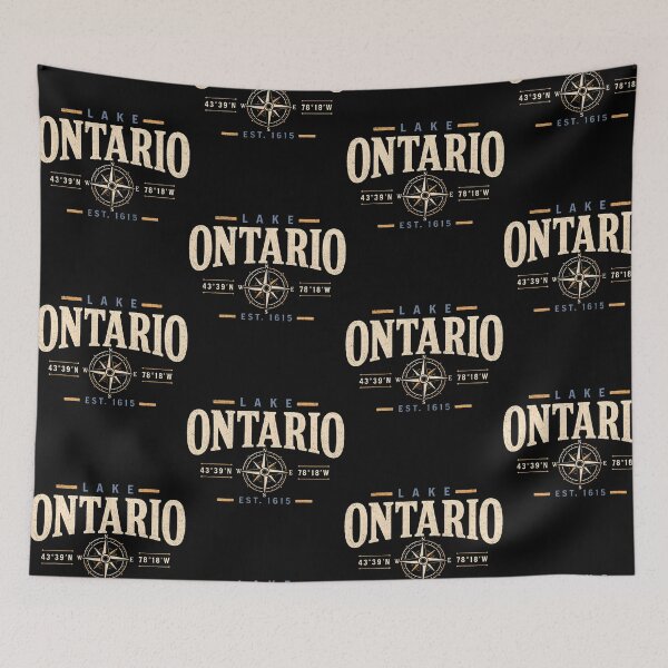 Item preview, Lake Ontario Est. 1615 Vintage Great Lakes Compass designed and sold by ostenlee.