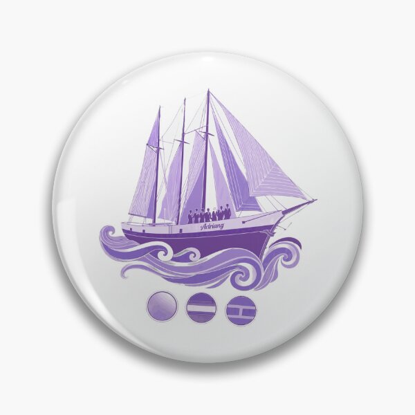 Item preview, Vintage Sailboat Ocean Waves Purple Art designed and sold by hleichMehlani.