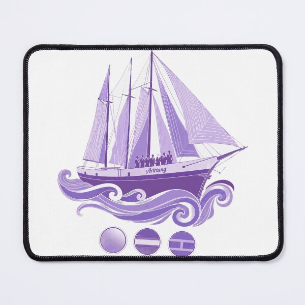 Item preview, Vintage Sailboat Ocean Waves Purple Art designed and sold by hleichMehlani.