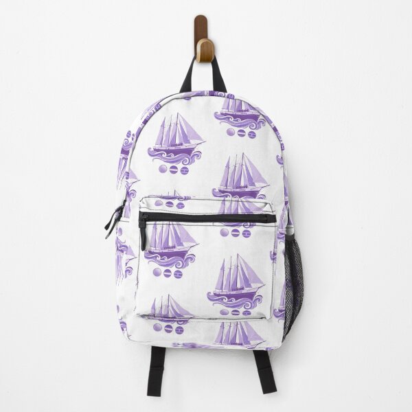 Item preview, Vintage Sailboat Ocean Waves Purple Art designed and sold by hleichMehlani.