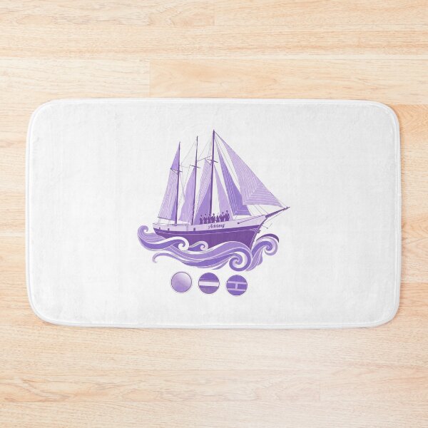 Item preview, Vintage Sailboat Ocean Waves Purple Art designed and sold by hleichMehlani.