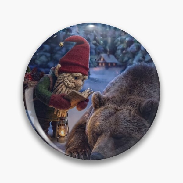 Item preview, Gnome Checking on a Sleeping Bear designed and sold by JUTElCONIC.