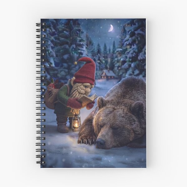 Item preview, Gnome Checking on a Sleeping Bear designed and sold by JUTElCONIC.