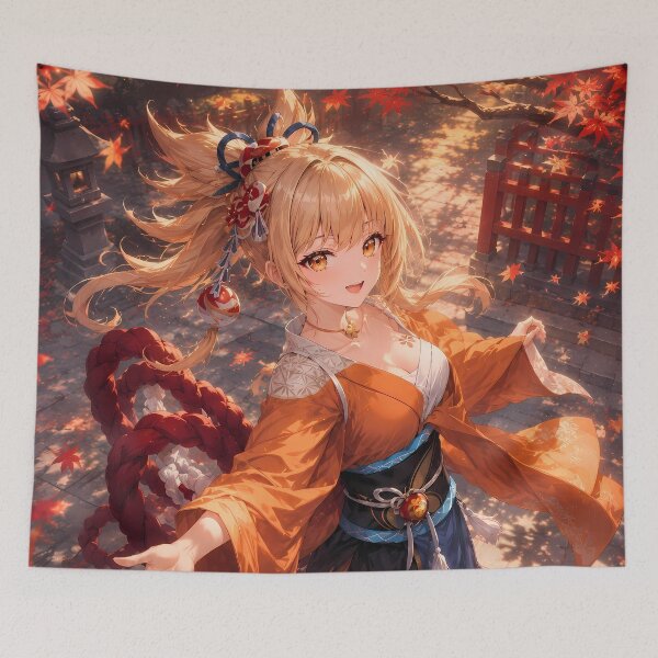 Item preview, Yoimiya Genshin Impact Autumn Maple Invitation designed and sold by SolenneAzur.