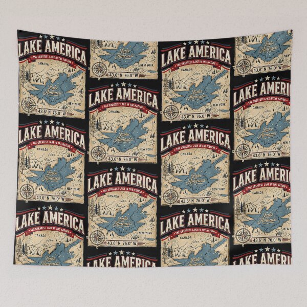 Item preview, Lake America The Greatest Lake In The Nation Vintage Map designed and sold by ostenlee.