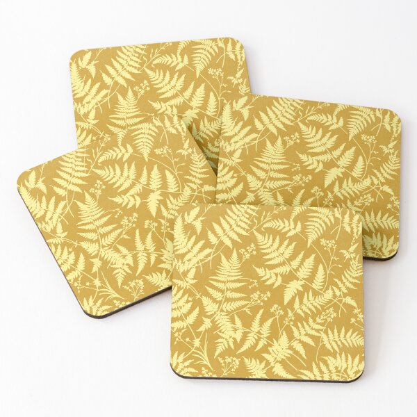 Item preview, Mustard Yellow Fern Botanical Pattern designed and sold by trajeado14.
