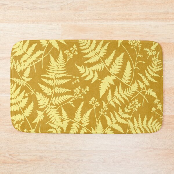Item preview, Mustard Yellow Fern Botanical Pattern designed and sold by trajeado14.