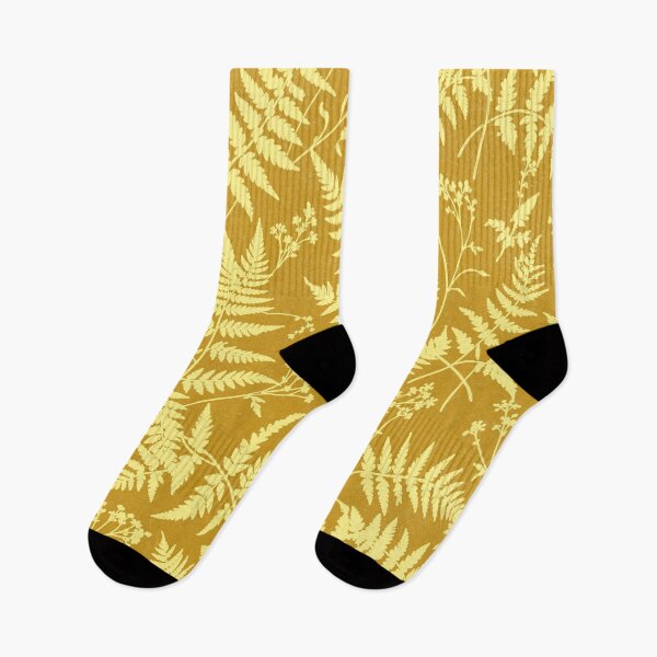 Item preview, Mustard Yellow Fern Botanical Pattern designed and sold by trajeado14.