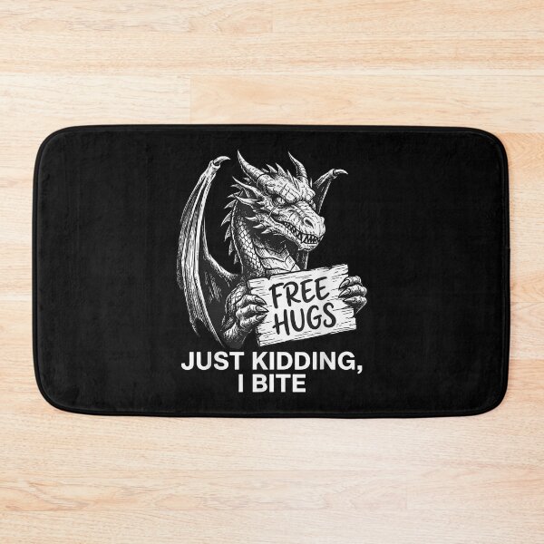 Item preview, Free Hugs Just Kidding I Bite Funny Dragon Art designed and sold by Mind-Drift.