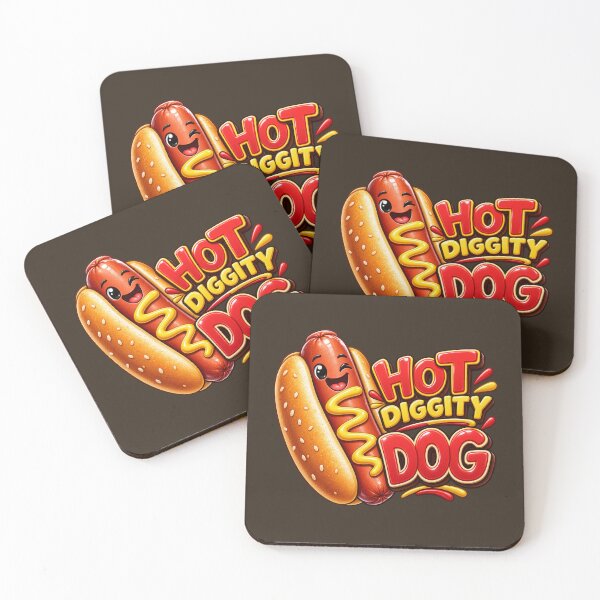 Item preview, Hot Diggity Dog – Cute Funny Hot Dog Design designed and sold by HO•Designs.