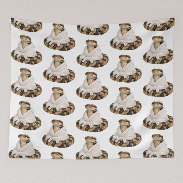 Item preview, Cozy Timber Rattlesnake in a Bathrobe designed and sold by Sillytoe.