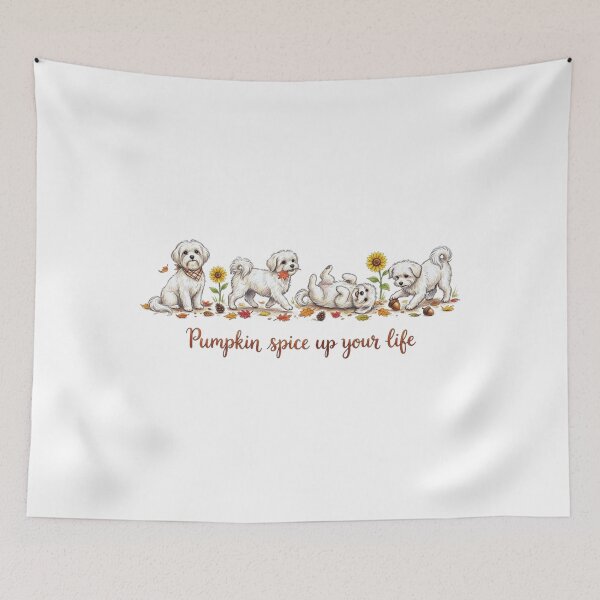 Item preview, cozy fall maltese dogs designed and sold by LisaLopshire35.