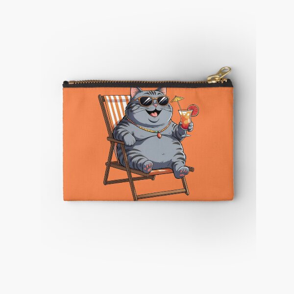 Item preview, Funny fat cat with a cocktail by the pool designed and sold by angel-cat-22.