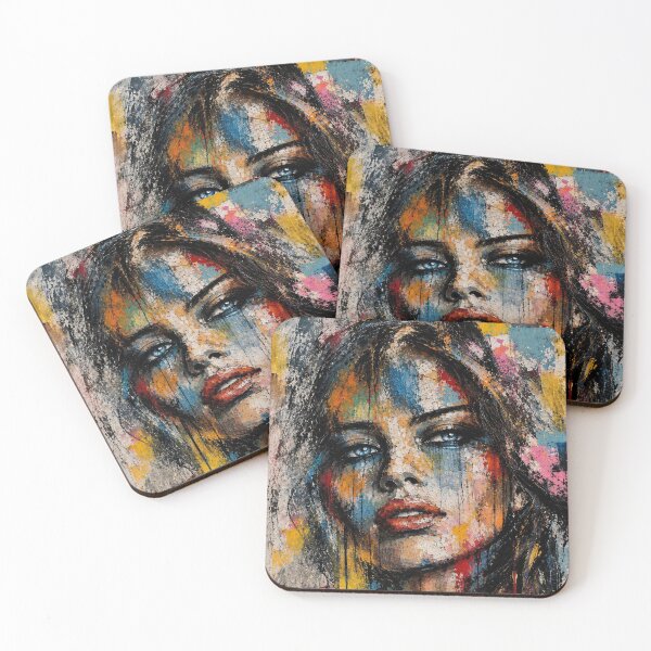 Item preview, Abstract Colorful Woman Portrait | Vibrant Expressionist Face Art | Modern Paint Splatter designed and sold by Vibrant Magical Shop.