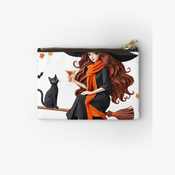 Item preview, Cute Witch Riding Broomstick with Black Cat and Martini designed and sold by LavIsInTheAir.