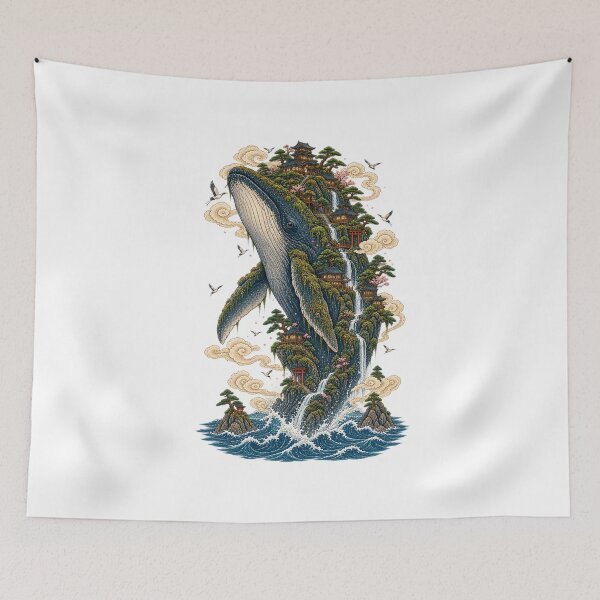 Item preview, The Ancient Whale – Japanese Ukiyo-e Fantasy Art designed and sold by Substance_life.