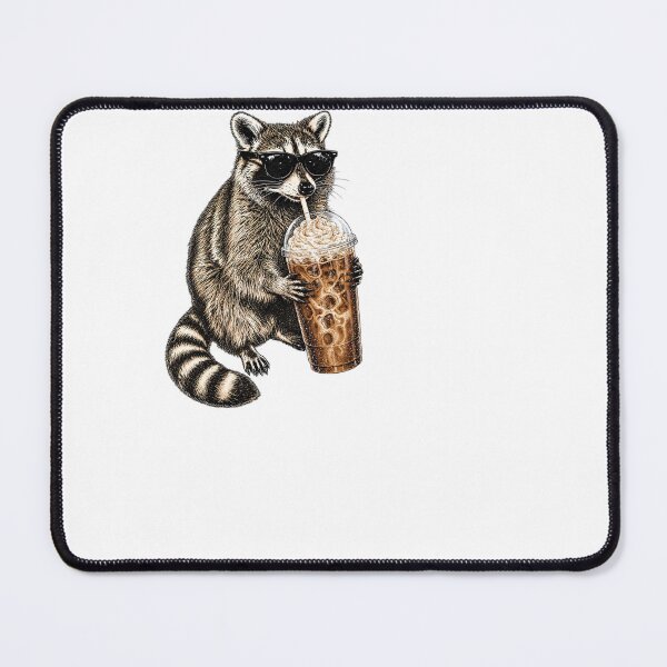 Item preview, Cool Raccoon Wearing Sunglasses Drinking Iced Coffee Graphic designed and sold by DYALEEZ-XCR.
