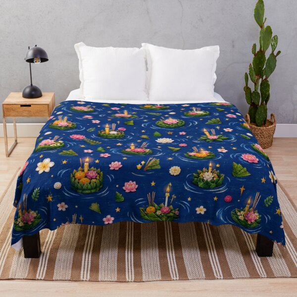Item preview, Copy of Traditional Loy Krathong Festival Seamless Pattern designed and sold by WangAew.