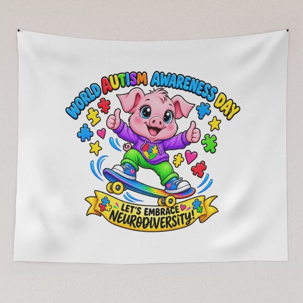 Item preview, Piggy on a Skate Board designed and sold by Mother Daughter Drawings .