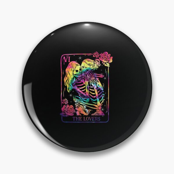 Item preview, the lovers tarot goth tie dye kissing lesbian skeletons designed and sold by EdgarOmar46.