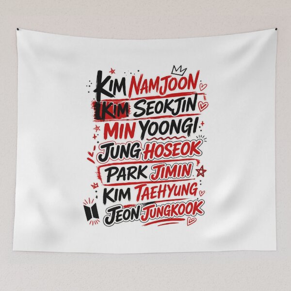 Item preview, Kpop Group Member Names Fan  designed and sold by julyagordner.