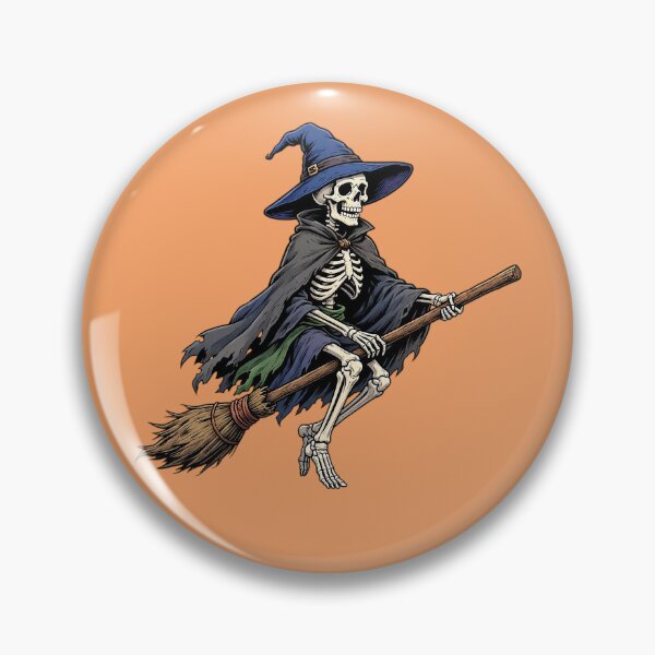 Item preview, Funny Skeleton Witch Flying on a Broom designed and sold by SweetLilith.