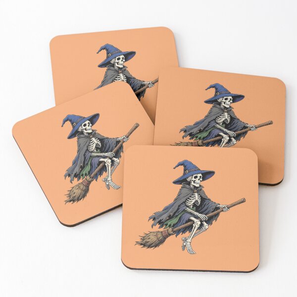 Item preview, Funny Skeleton Witch Flying on a Broom designed and sold by SweetLilith.