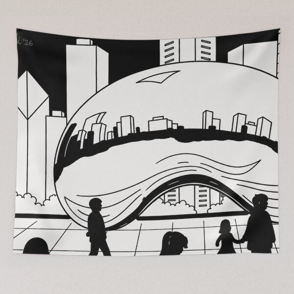 Item preview, Chicago Bean Black and White designed and sold by adinecalli.