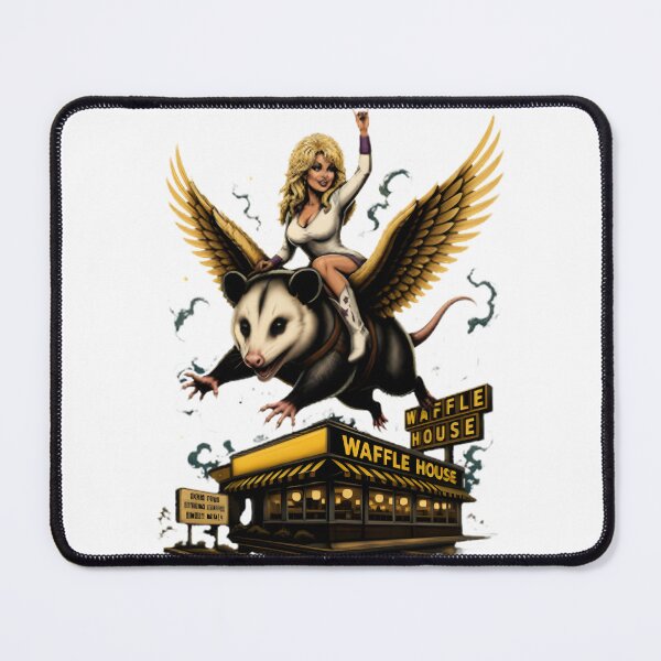 Item preview, Funny Vintage Country Music Queen Riding A Winged Possum Over Waffles Retro Surreal Art | ⭐⭐⭐⭐⭐ Best Seller designed and sold by MILASYOURSTYLE.