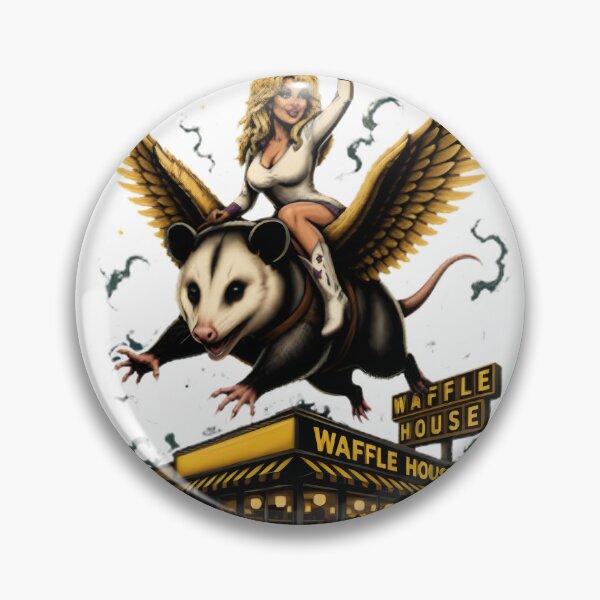 Item preview, Funny Vintage Country Music Queen Riding A Winged Possum Over Waffles Retro Surreal Art | ⭐⭐⭐⭐⭐ Best Seller designed and sold by MILASYOURSTYLE.