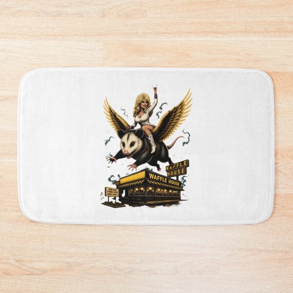 Item preview, Funny Vintage Country Music Queen Riding A Winged Possum Over Waffles Retro Surreal Art | ⭐⭐⭐⭐⭐ Best Seller designed and sold by MILASYOURSTYLE.
