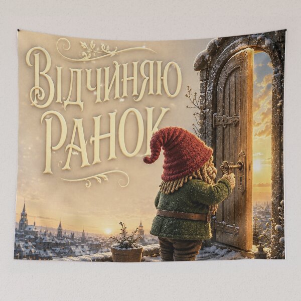 Item preview, Gnome Opening a Door to Sunrise designed and sold by JUTElCONIC.