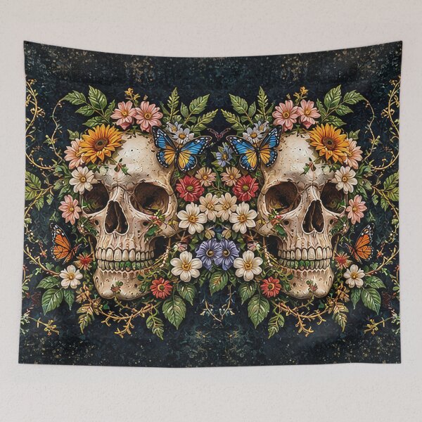 Item preview, Eternal Bloom – Floral Skulls and Butterflies designed and sold by Ray's Photos & Art.
