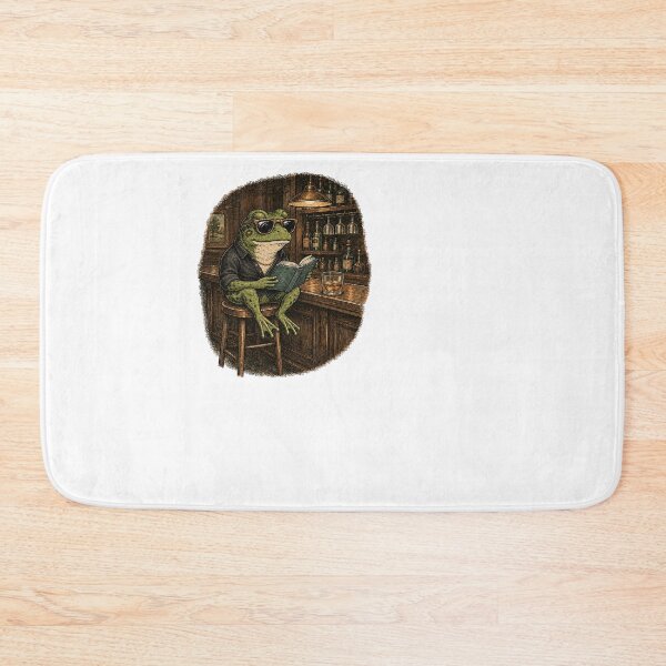 Item preview, Cool Frog Reading Book And Drinking Whiskey At Bar Vintage designed and sold by DYALEEZ-XCR.