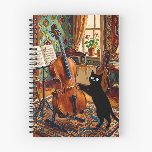 Item preview, Musical Black Cat Scratching Wooden Cello Matisse Style Poster designed and sold by DuckOddity.