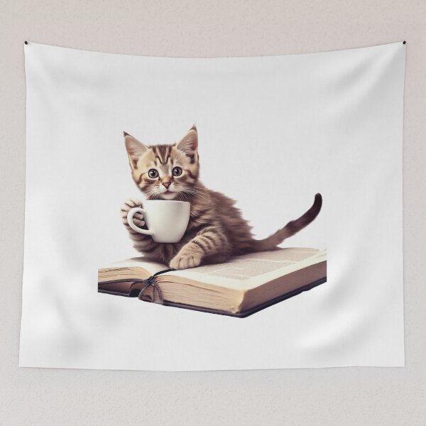 Item preview, Cat With Book Cute Cat Reading Book Funny Gifts For Cat Lovers Funny Gifts For Book Lovers  designed and sold by MatthewViews.