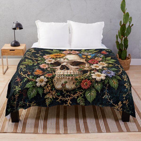 Item preview, Eternal Bloom – Floral Skull and Butterflies designed and sold by Ray's Photos & Art.